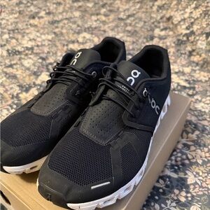 On Running Men's Black and White Athletic Shoes